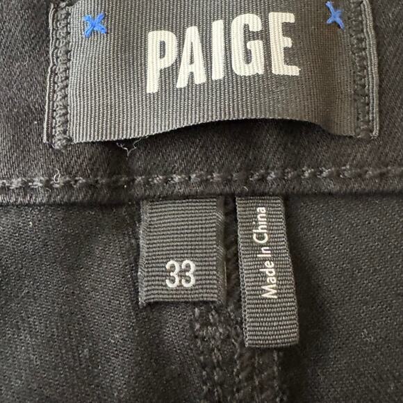 Paige Leenah Wide Leg Jean in Black Fog Luxe Coating Size 33 NWT - Picture 9 of 12